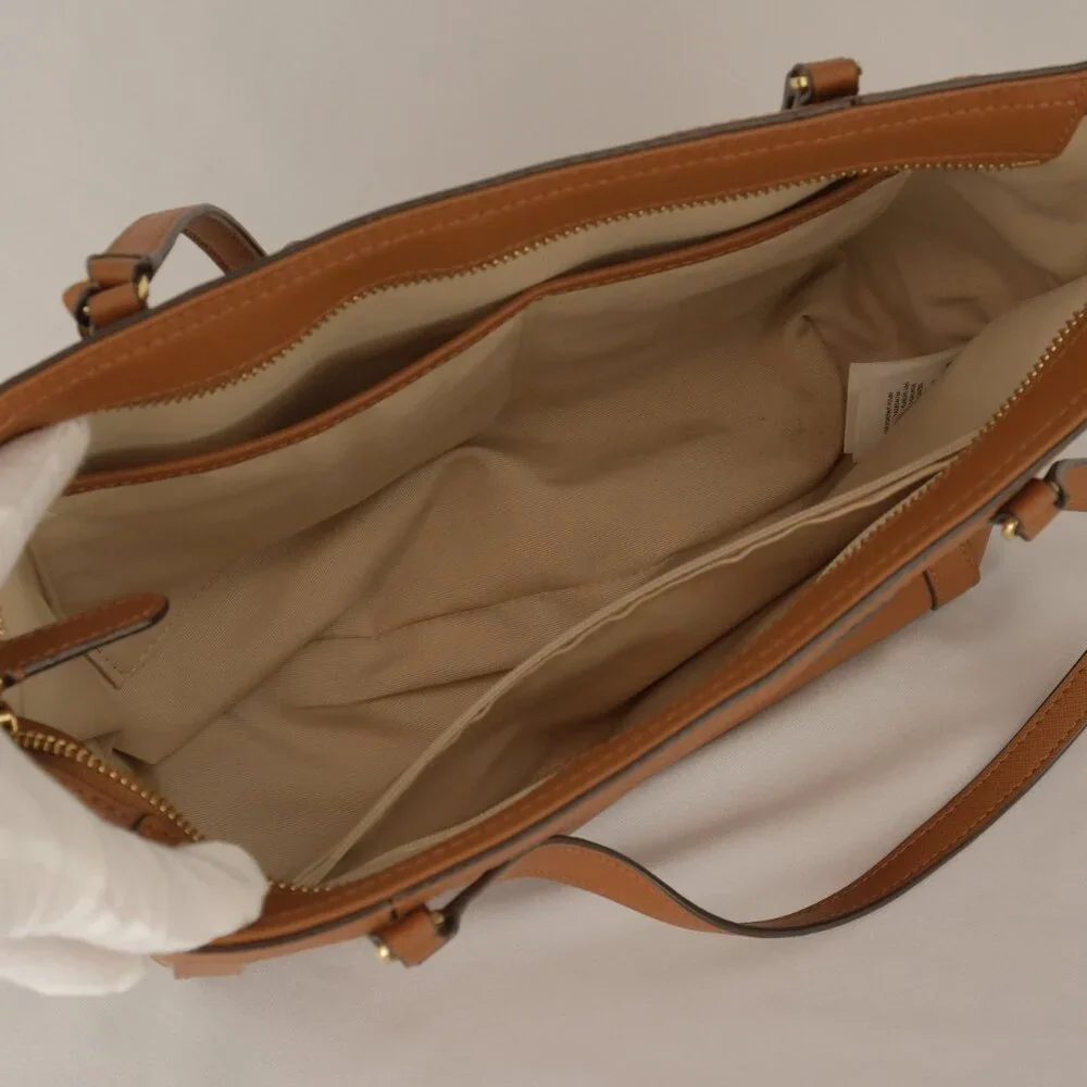 Lauren Ralph Lauren Clare Cross Hatch Leather Slim Tote, Brown